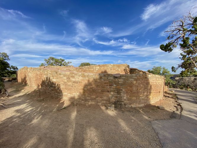 Tall stone walls of the Sun Temple