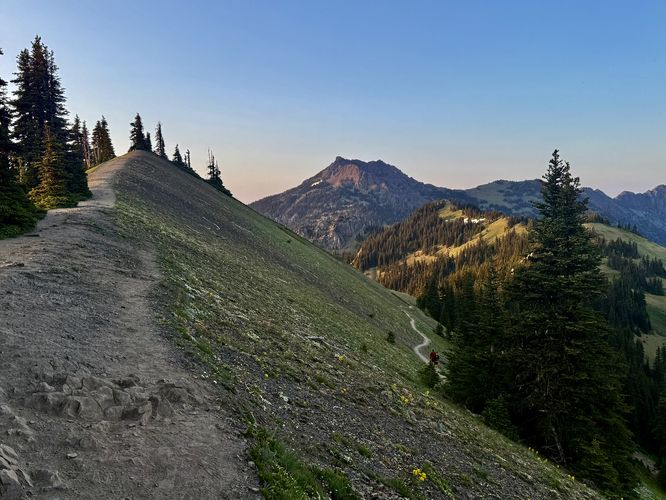 View of the ridge trail with Mt. Angeles in the background