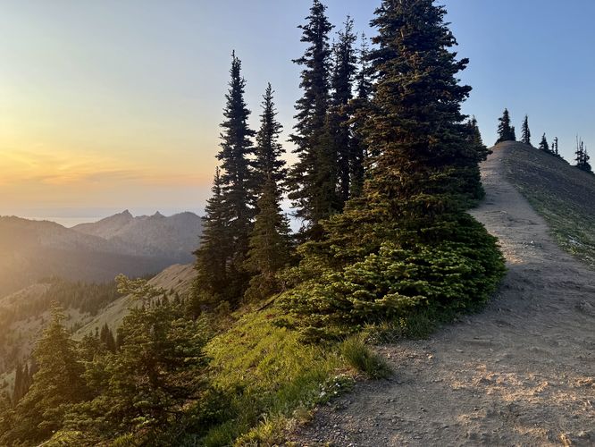 Northwest view from the ridge with Unicorn Peak and Unicorn Horn on the horizon