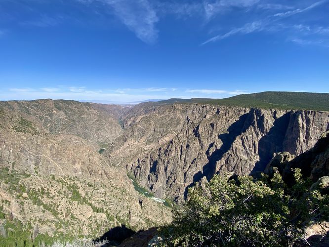 View of the Black Canyon and Gunnison River from Sunset View