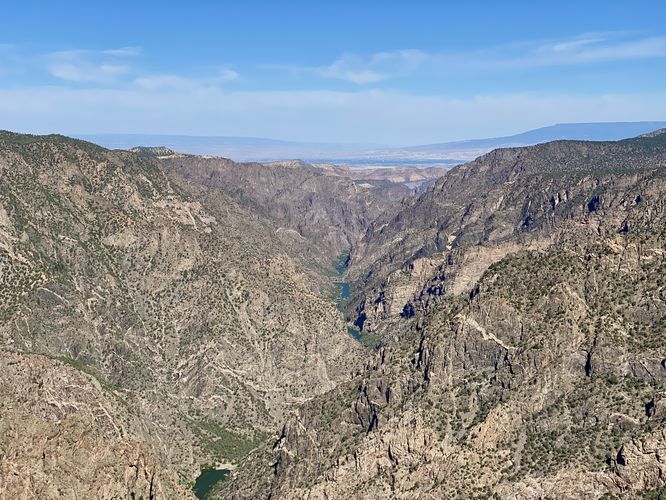 View of the Black Canyon and Gunnison River from Sunset View