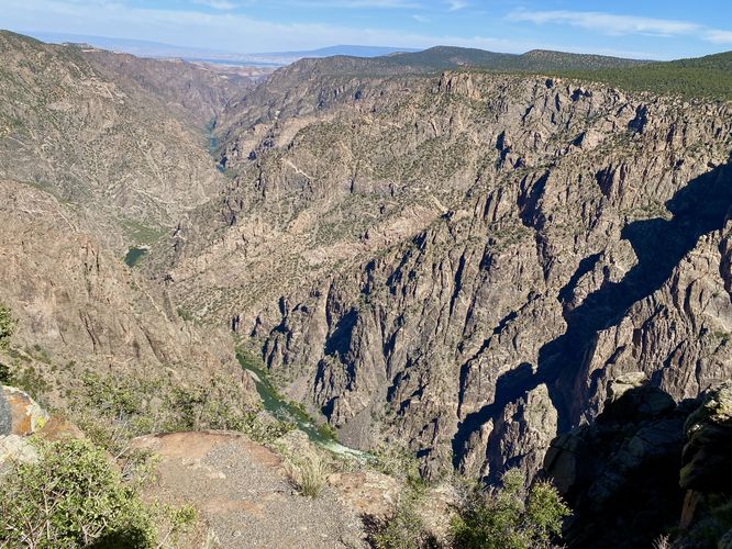 View of the Black Canyon and Gunnison River from Sunset View