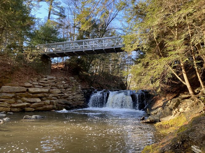 View of Sweet Arrow Falls, approx. 12-feet tall