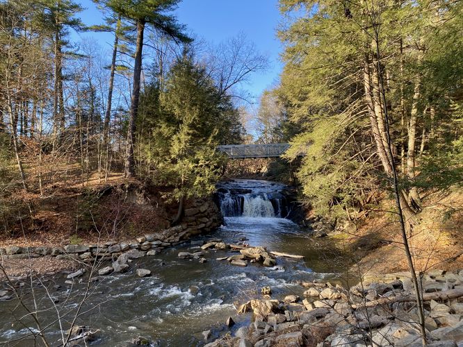 View of Sweet Arrow Falls, approx. 12-feet tall