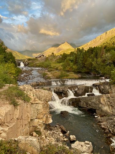 Portrait of Swiftcurrent Falls