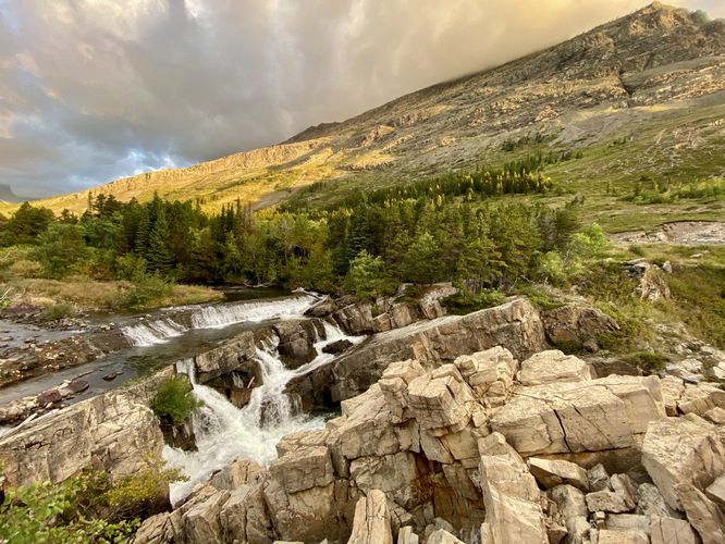 Swiftcurrent Falls and Altyn Peak