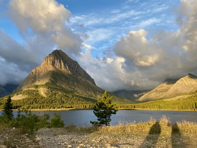 View of Swiftcurrent Lake and Grinnell Mountan
