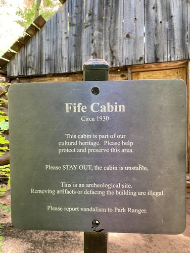 Fife Cabin sign (stay out!)