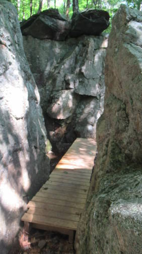 Sturdy wooden walkway to the waterfall