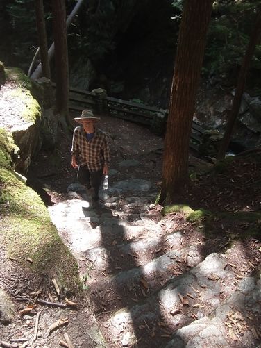 Steep steps at lower viewing platform 