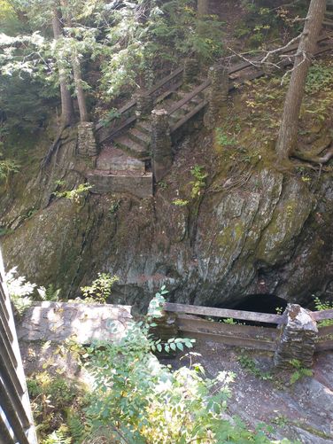 Remnants of the old bridge steps