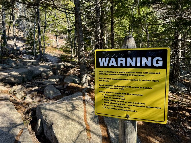 Warning - The Beehive Trail is dangerous