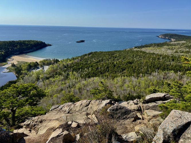 View of Sand Beach (left) and Otter Point (right) from the top