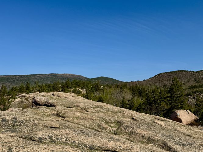 View of Cadillac Mountain and Dorr Mountain