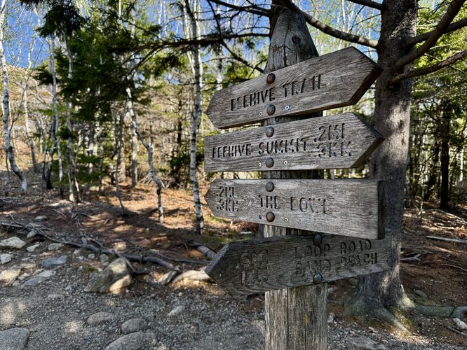 Trail sign junction to The Bowl