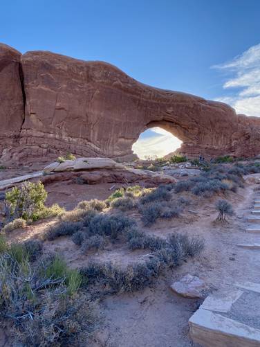 Hiking up to the North Window Arch