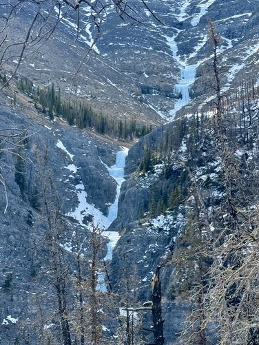 View of the canyon and This House of Sky ice route