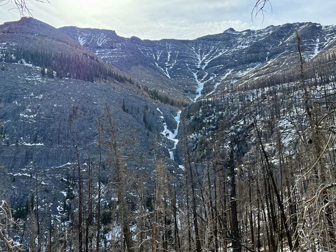 View into the alpine and the This House of Sky ice route