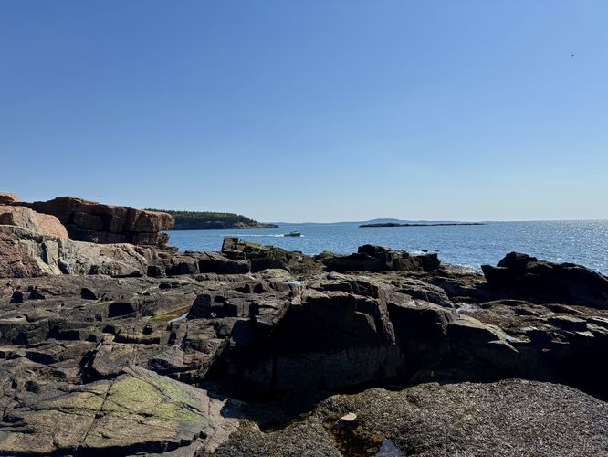View of Great Head, Old Soaker island, and Schoodic Head mountain