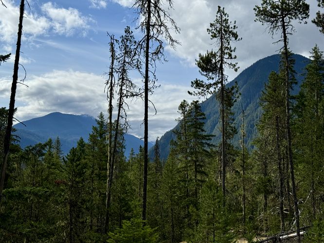 Obstructed view of mountains surrounding the valley
