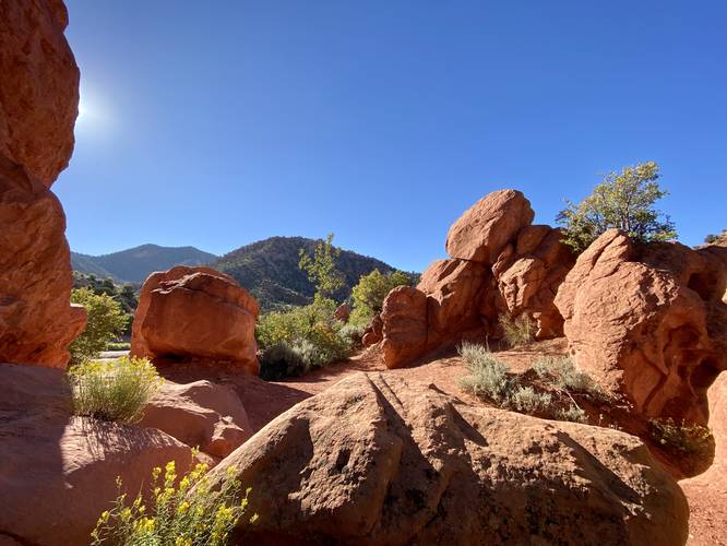 Large rock formations in Thunderbird Gardens