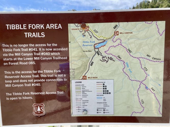 Tibble Fork Area trails map