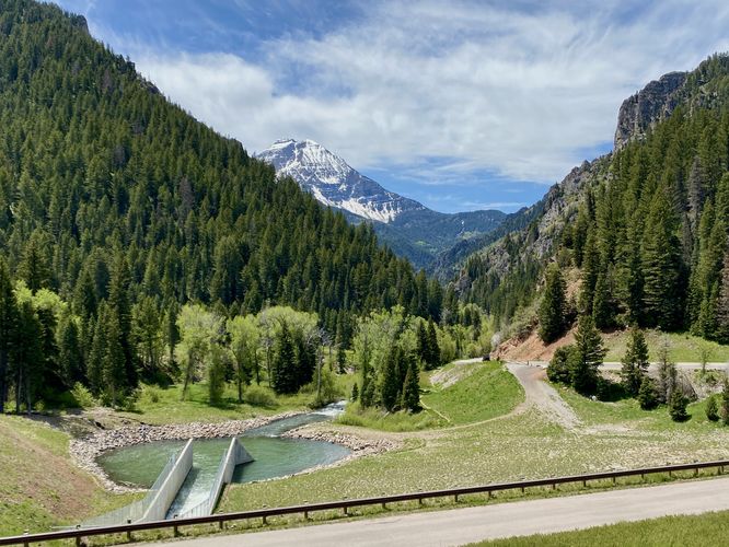 View of the American Fork River and Mt. Timp