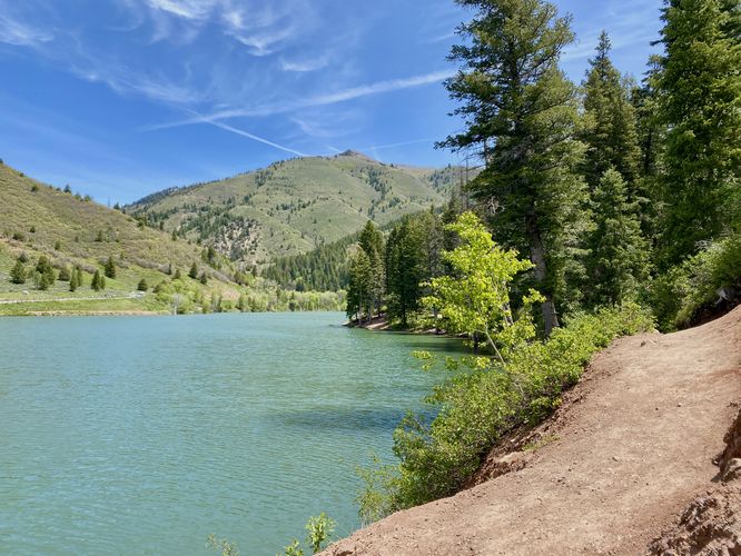 View of the trail and reservoir
