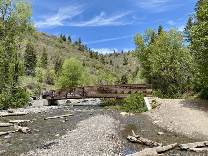 Bridge leads to the road to complete the loop