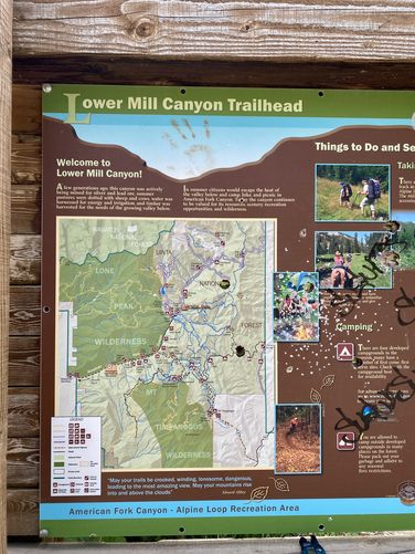 Lower Mill Canyon trailhead trail map