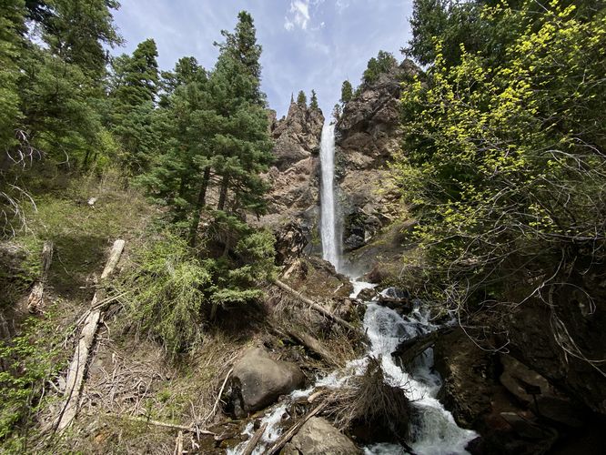 120-foot tall Treasure Falls and Falls Creek cascades