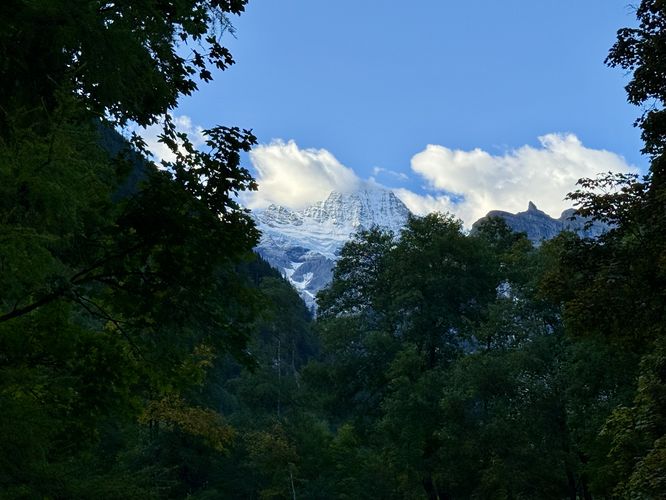 Glacier-capped alpine views from the Lauterbrunnen valley