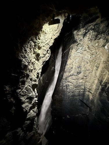 Waterfall deep in Trummelbach gorge