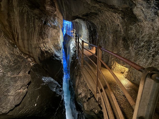 Trail runs through Trummelbach's gorge