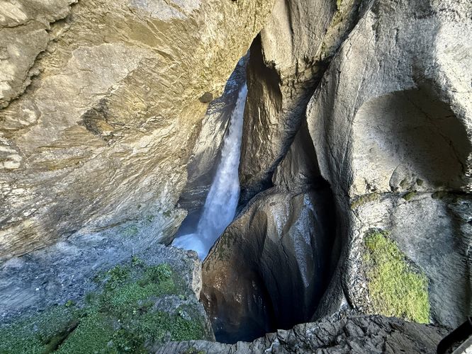 Another waterfall in Trummelbach's gorge on the hike down
