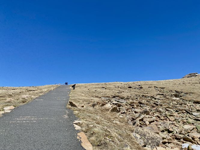 Hiking up the paved Tundra Communities Trail