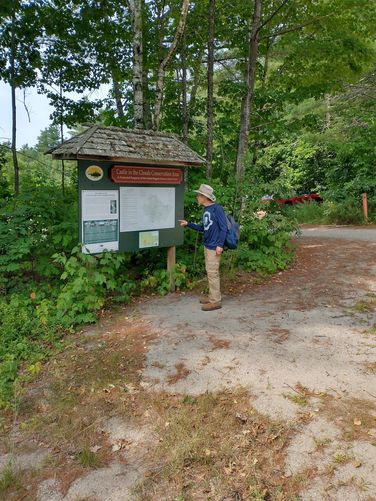Information Kiosk located outside of parking area across the street from the trailhead