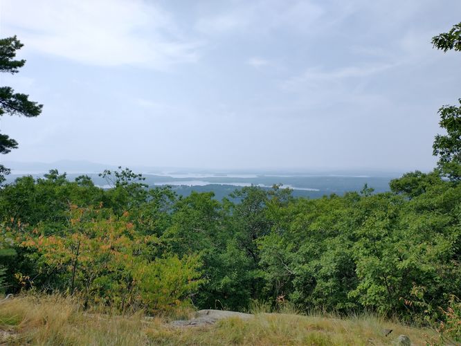 A smoky glimpse of Lake Winnipesaukee 