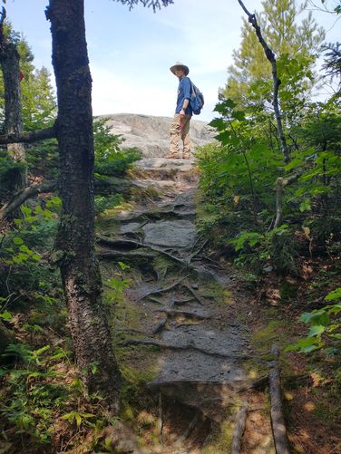 The trail can be steep and rooted