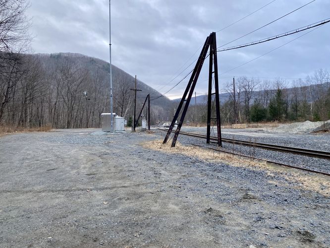 Parking lot for Twin Cascade and the Hoosac Tunnel