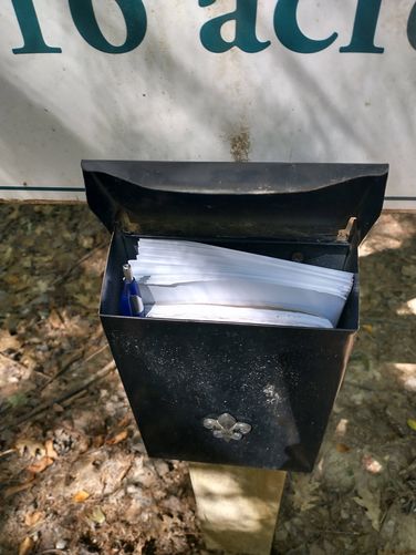 Mailbox with Trail Guides and  Register 