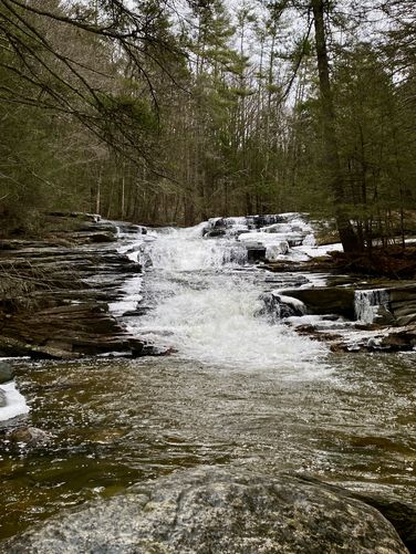 Umpachene Falls, approx. 20-feet tall 60-feet long multi-tier waterfall