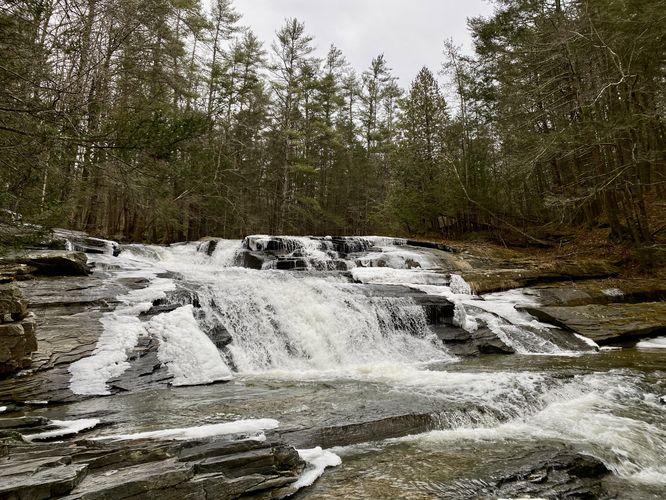 Upper Umpachene Falls, approx. 20-feet tall 60-feet long multi-tier waterfall