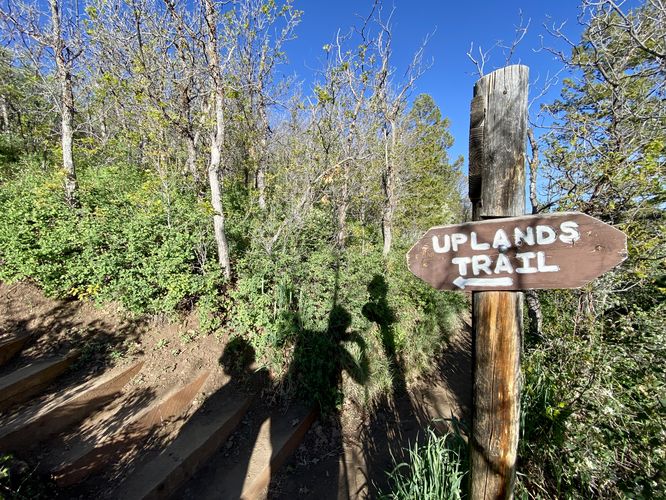 Northern trailhead sign for Uplands Trail