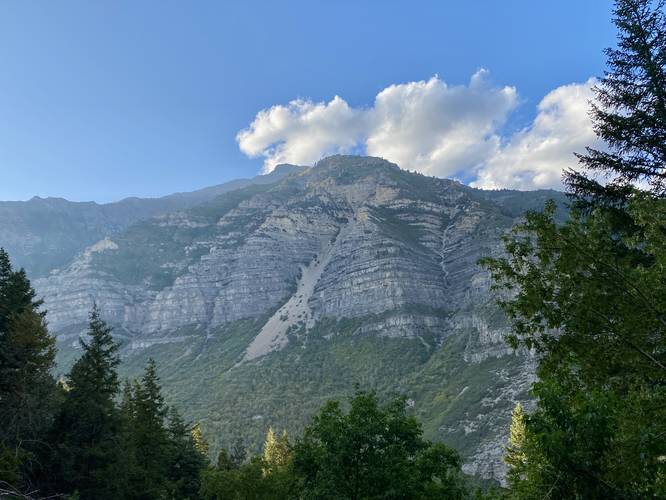 View of Mt. Timpanogos from Upper Falls