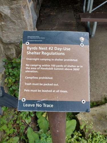 Rules at the Byrds Nest 2 Shelter 
