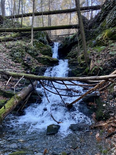 Tributary waterfall, approx. 13-feet tall