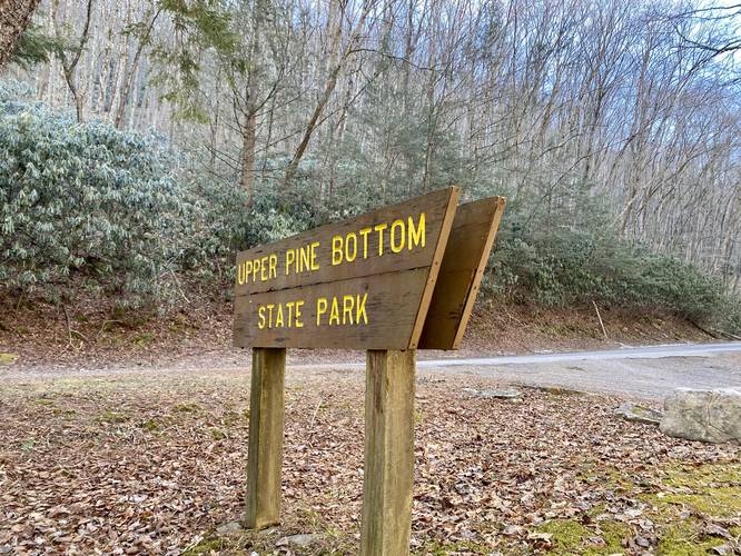 Upper Pine Bottom State Park sign