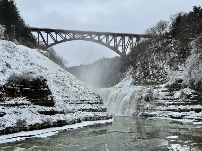 View of Letchworth State Park's Upper Falls