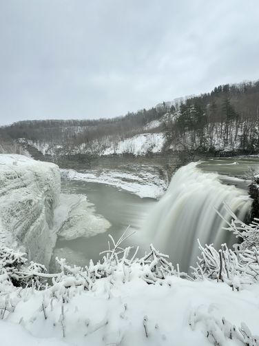 Long exposure portrait of the 107-foot tall Middle Falls at Letchworth State Park